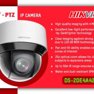 Caméra Hikvision PTZ DS-2DE4A425IW-DE Zoom 25x 4MP Maroc
