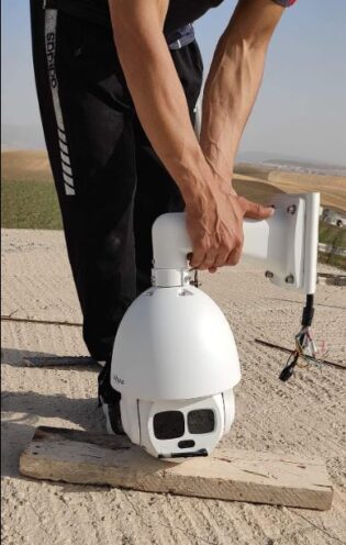 Installation PTZ Dahua 4MP Zoom 45x sur Mât 15m – Caméra Marrakech