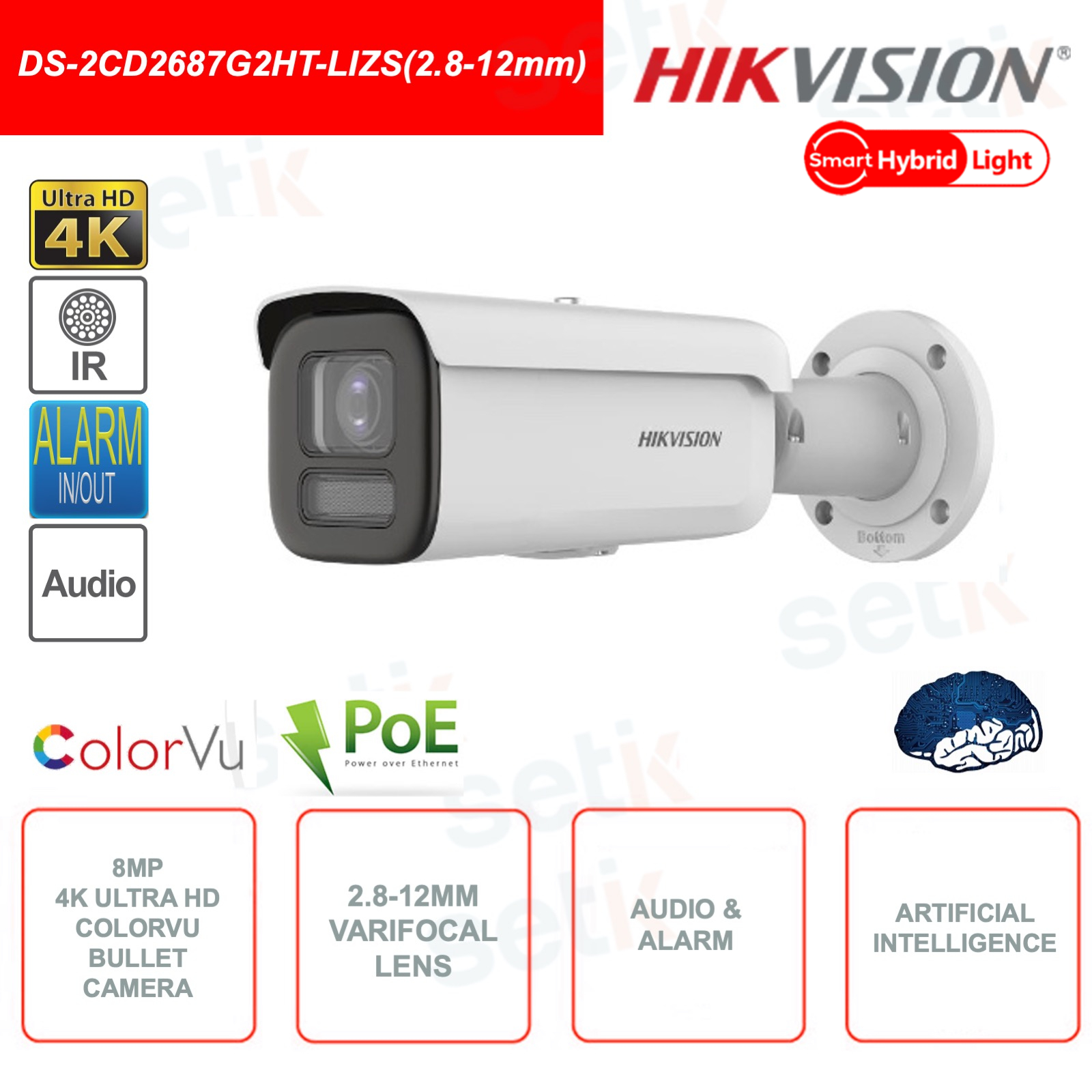 Caméra Hikvision ColorVu DS-2CD2T87G2-L 8MP Longue Portée Maroc Caméra Hikvision ColorVu DS-2CD2T87G2-L 8MP Longue Portée Maroc